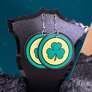 Green and Yellow Clover Earrings